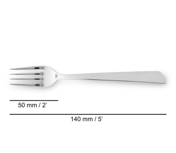 FranCuisine Fourchette à Gâteau Fourchette de Table - Monobloc d'une Pièce Acier Inoxydable 18/10 et 140 mm Couleur Argent – Image 5