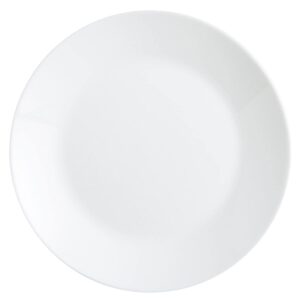 Francuisine Lot de 12 assiettes plates, en verre opale extra résistant, 25cm, Blanc