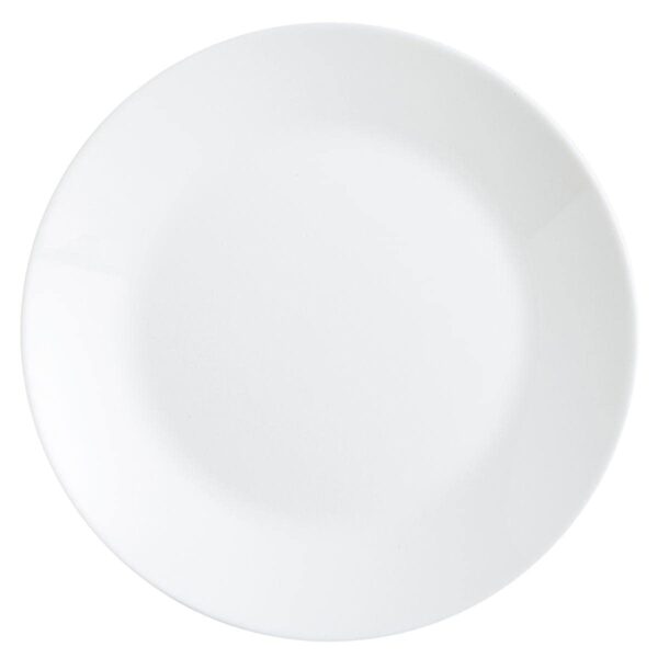 Francuisine Lot de 12 assiettes plates, en verre opale extra résistant, 25cm, Blanc